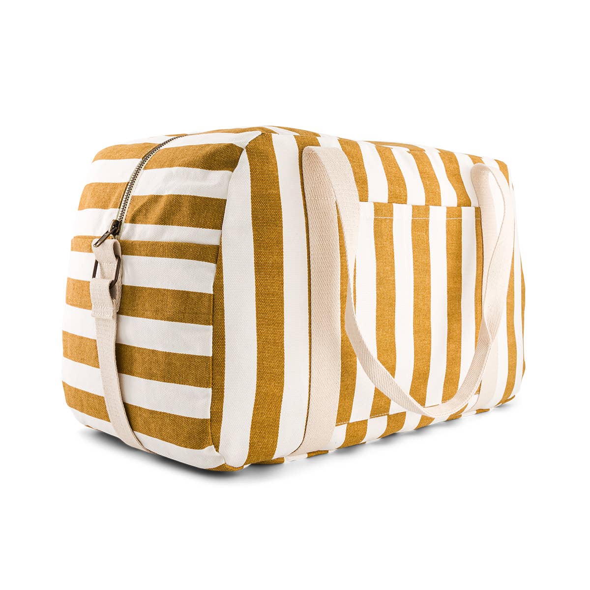Bolsa de Paseo Rayas Caramelo y Beige