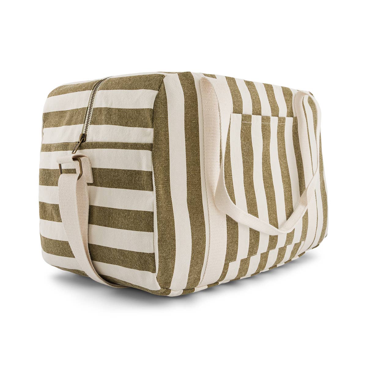 Bolsa de Paseo Rayas Oliva y Beige