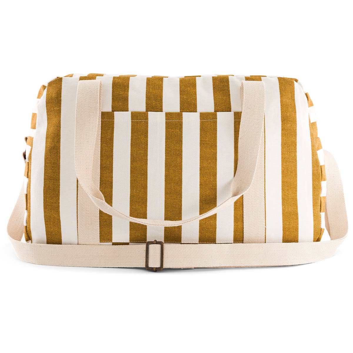 Bolsa de Paseo Rayas Caramelo y Beige